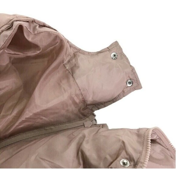 Sebby Hooded Puffer Jacket Blush Pale Pink Detachable Hood Winter Coat NEW Large - Picture 7 of 8
